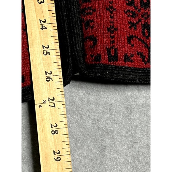 Icelandic Design Nordic full zip sweater red with floral embroidery size small - Picture 7 of 10